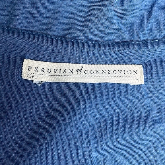 Peruvian Connection Avignon Pima Cotton Blue Tunic Top - Picture 5 of 7